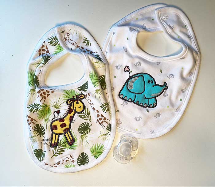 jungleappliquebibs | Embroidery Legacy jungle applique bibs