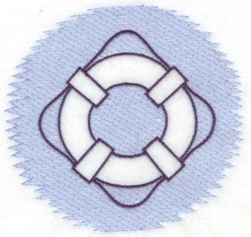 Embroidery Design: Lifebouy Trapunto 2 Sizes