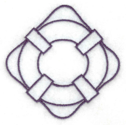 Embroidery Design: Lifebouy outline 2 Sizes
