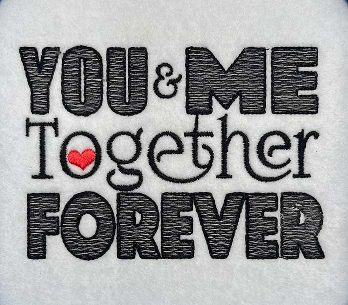 YMTF01 2 | Embroidery Legacy You and Me together embroidery design