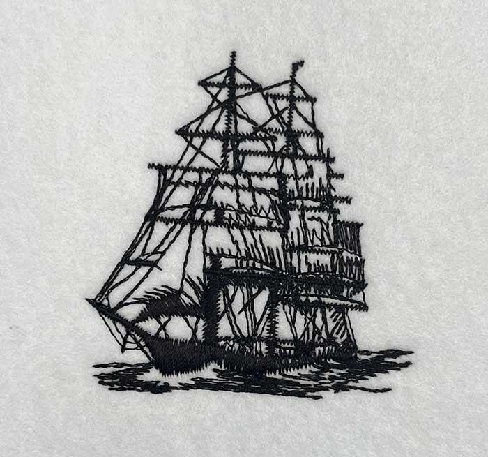 AIAVV012 | Embroidery Legacy ship embroidery design