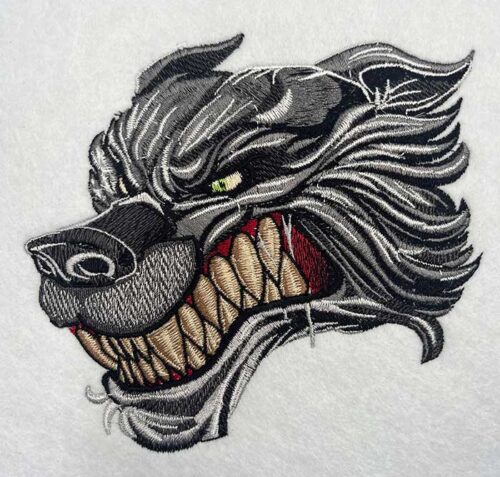 Embroidery Design: Wolf Stare 3 Sizes