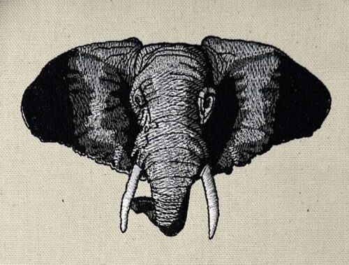elephant head embroidery design