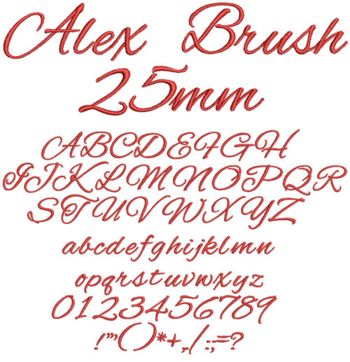 Alex Brush 25mm Font 1