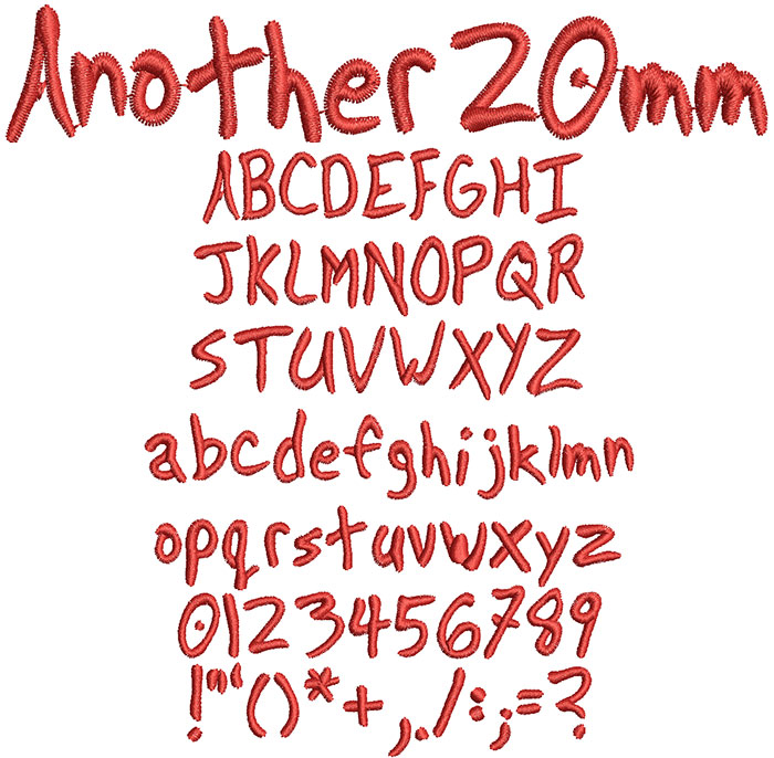 Another 20mm Font 1 | Embroidery Legacy Another 20mm Font 1