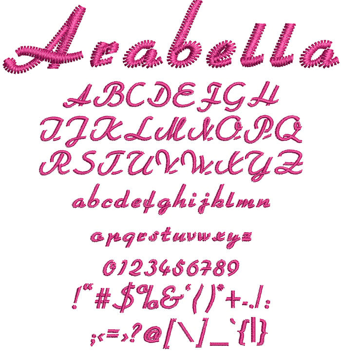 Arabella Font 1 | Embroidery Legacy Arabella Font 1
