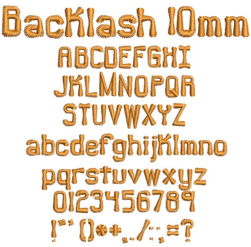Backlash 10mm Font 1