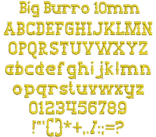 Big Burro 10mm Font 1