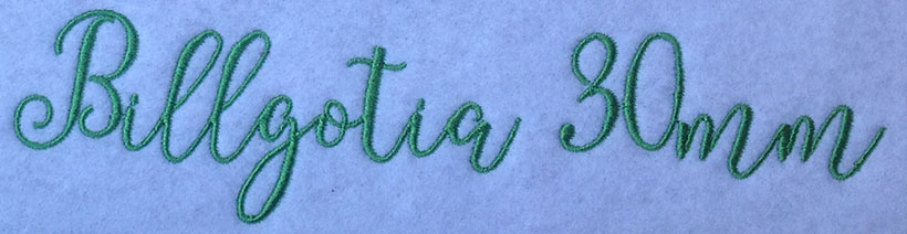 Billgotia 30mm Font 3 | Embroidery Legacy Billgotia 30mm Font 3