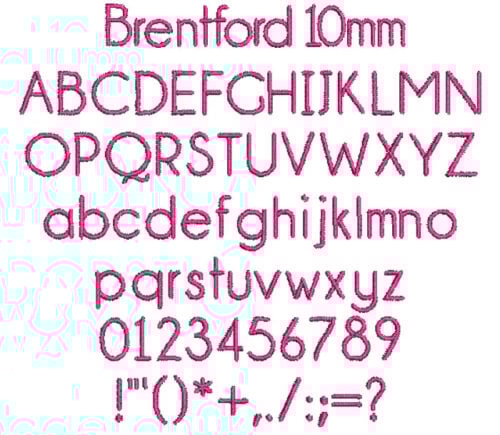 Brentford 10mm Font 1