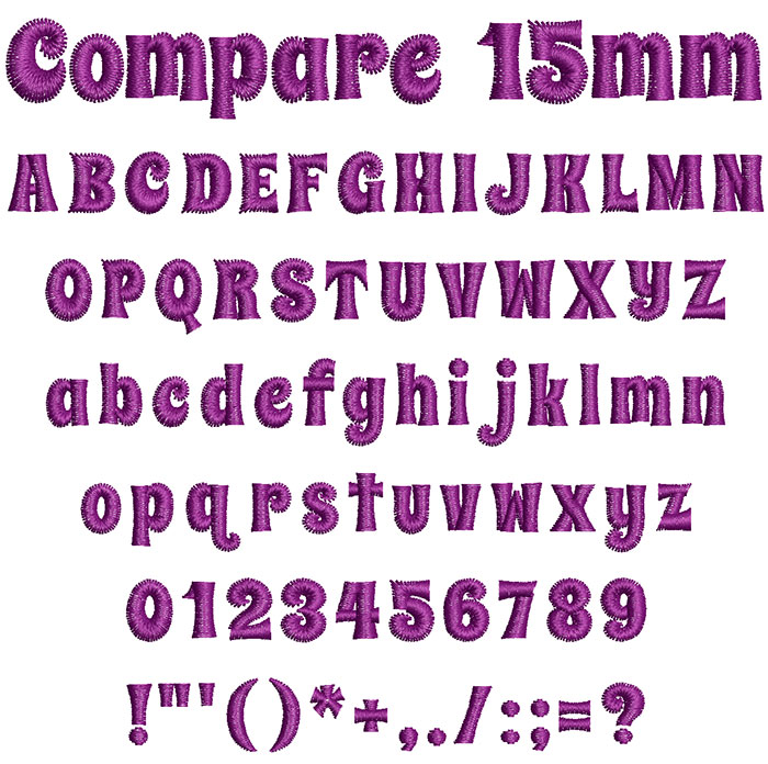 Compare 15mm Font 1 | Embroidery Legacy Compare 15mm Font 1