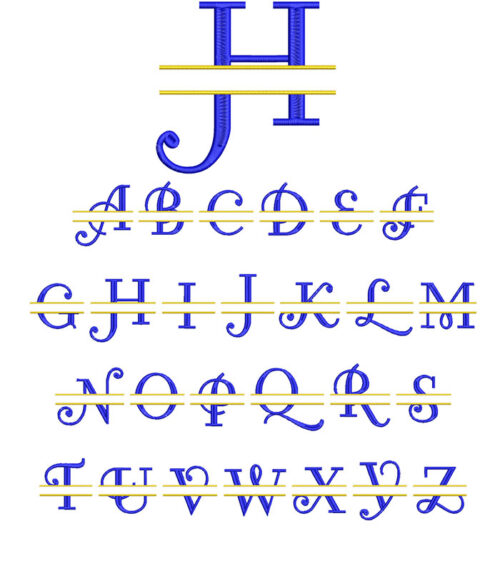 Curl Split Monogram 100mm Font 1