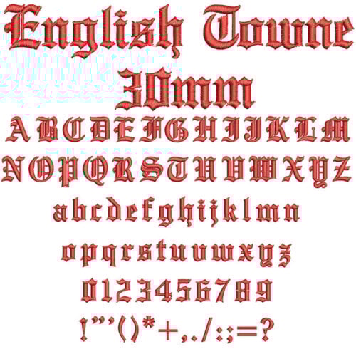 English Towne 30mm Font 1