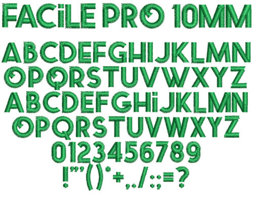 Facile Pro 10mm Font 1