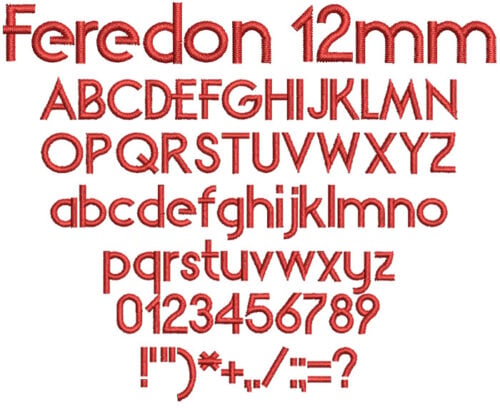 Feredon 12mm Font 1