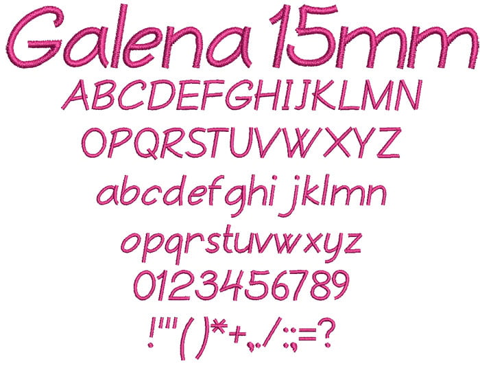 Galena 15mm Font 1 | Embroidery Legacy Galena 15mm Font 1