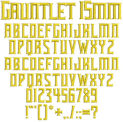 Gauntlet 15mm Font 1