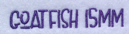 Goatfish 15mm Font 3 | Embroidery Legacy Goatfish 15mm Font 3