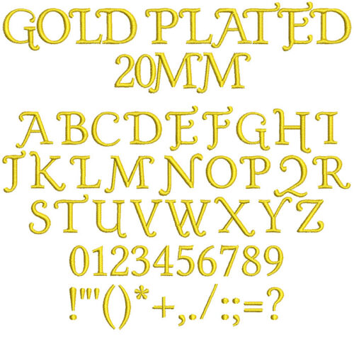 Gold Plated 20mm Font 1