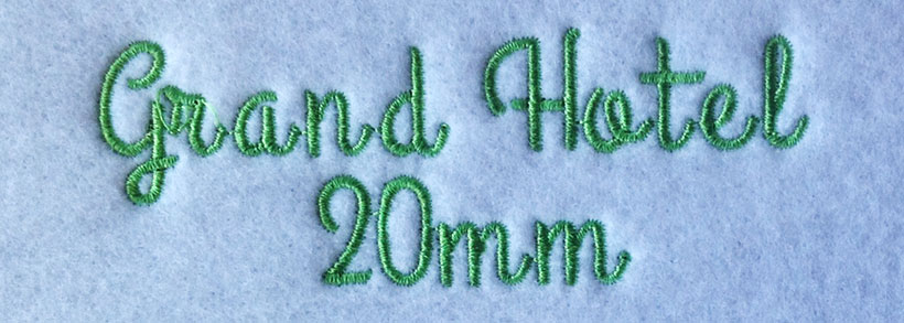 Grand Hotel 20mm Font 3 | Embroidery Legacy Grand Hotel 20mm Font 3