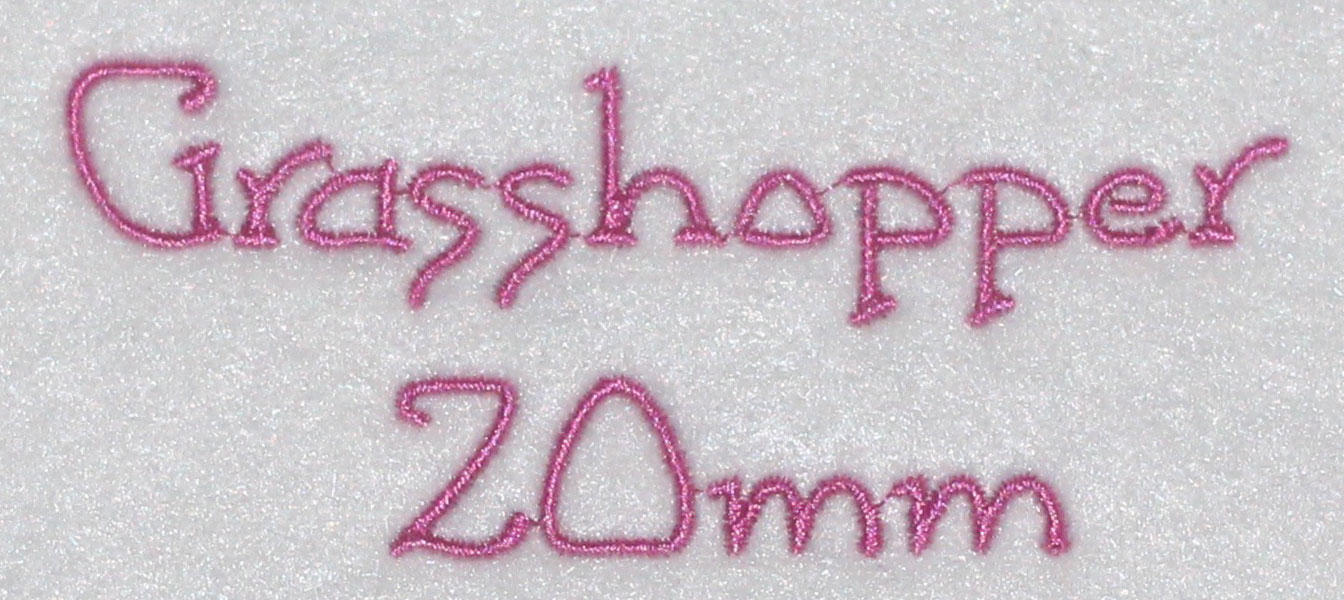 Grasshopper 20mm Font 3 | Embroidery Legacy Grasshopper 20mm Font 3