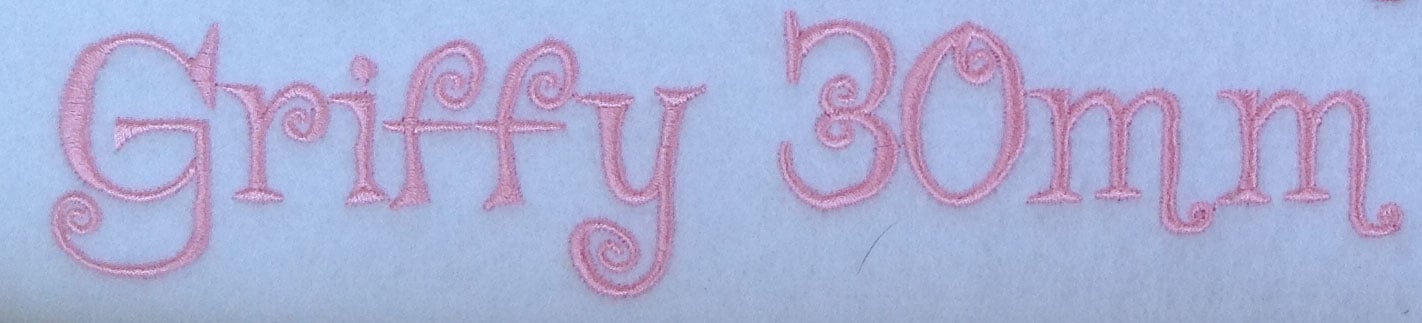 Griffy 30mm Font 3 | Embroidery Legacy Griffy 30mm Font 3