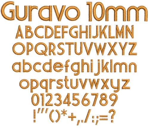 Guravo 10mm Font 1