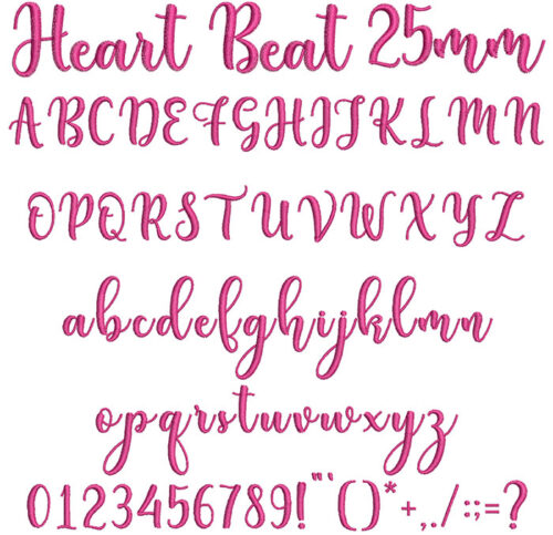 Heart Beat 25mm Font 1