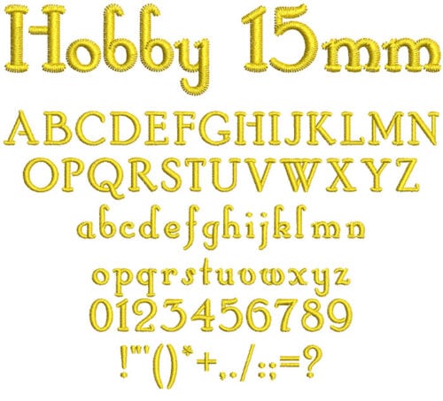 Hobby 15mm Font 1