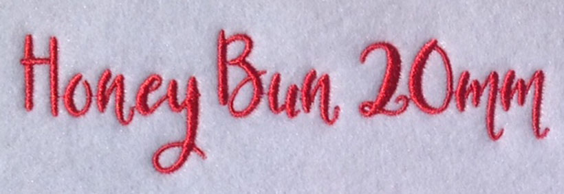 Honey Bun 20mm Font 3 | Embroidery Legacy Honey Bun 20mm Font 3