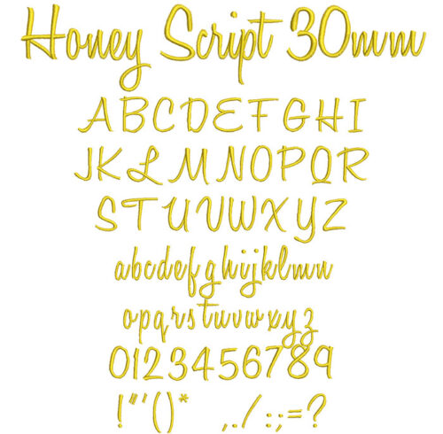 Honey Script 30mm Font 1