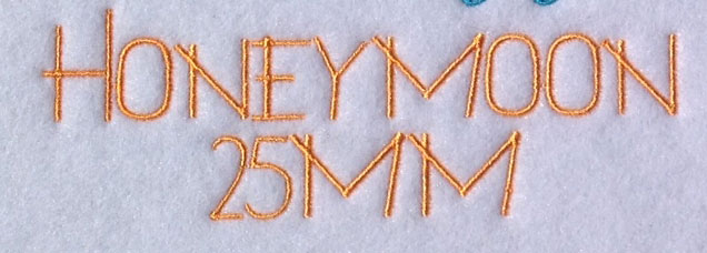Honeymoon 25mm Font 3 | Embroidery Legacy Honeymoon 25mm Font 3