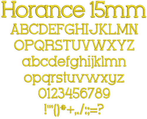 Horance 15mm Font 1