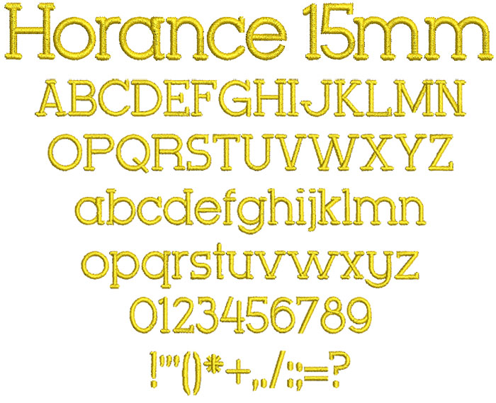 Horance 15mm Font 1