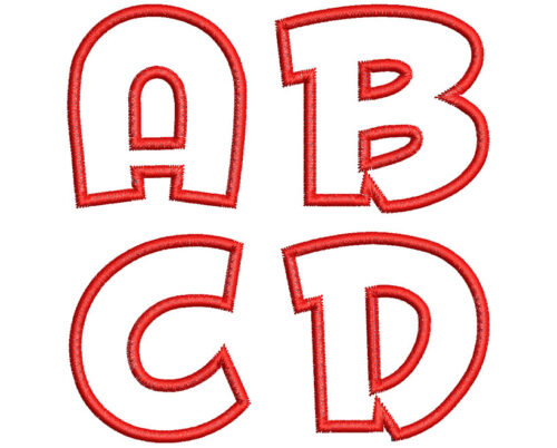 Huggable Applique 50mm Font 2