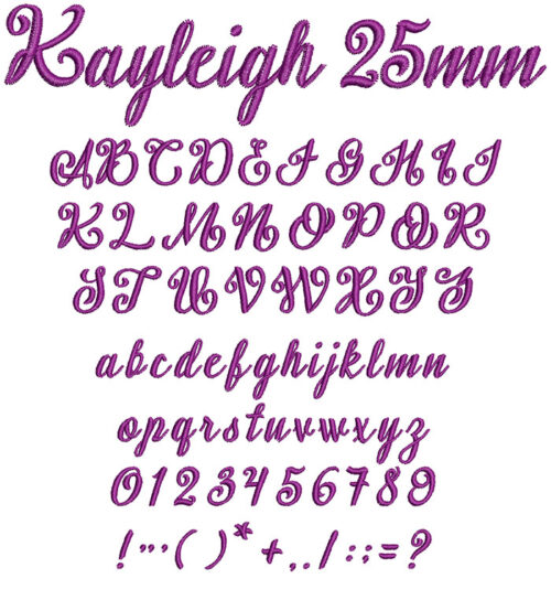 Kayleigh 25mm Font 1