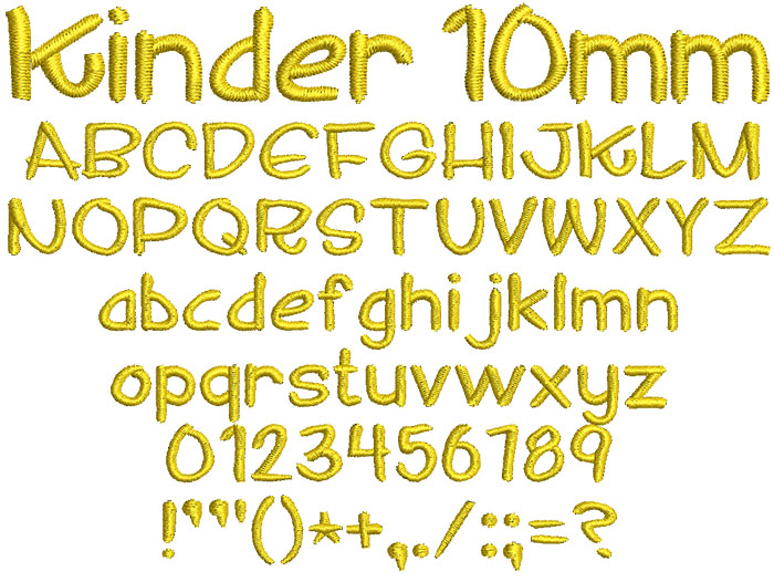 Kinder 10mm Font 1 | Embroidery Legacy Kinder 10mm Font 1