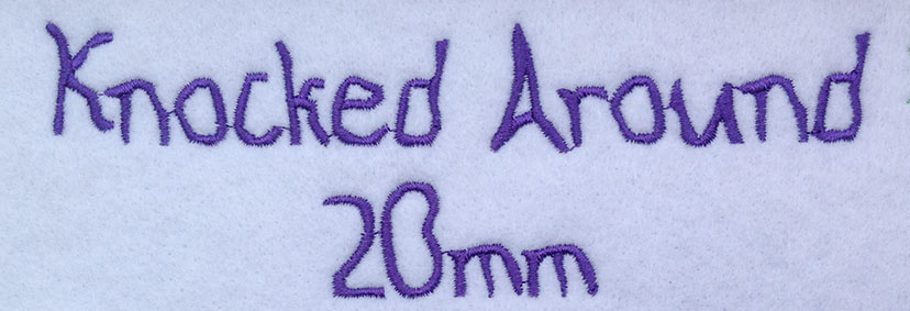 Knocked Around 20mm Font 3 | Embroidery Legacy Knocked Around 20mm Font 3