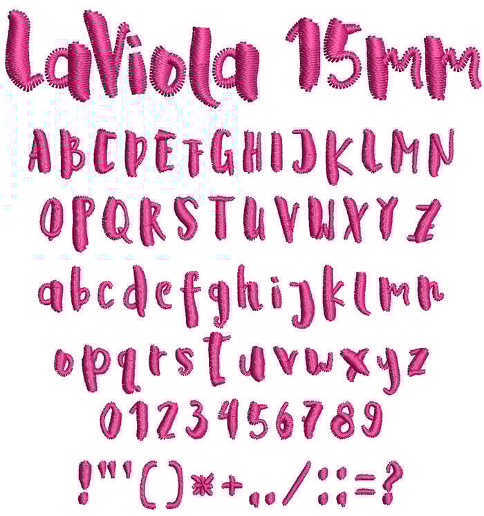 LaViola 15mm Font 1 | Embroidery Legacy LaViola 15mm Font 1
