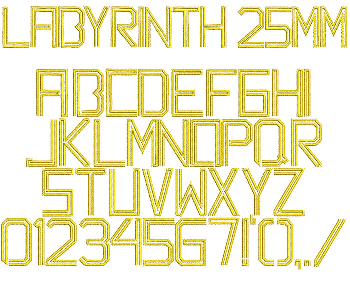 Labyrinth 25mm Font 1 | Embroidery Legacy Labyrinth 25mm Font 1