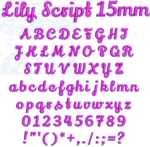 Lily Script 15mm Font 1