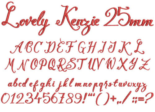 Lovely Kenzie 25mm Font 1