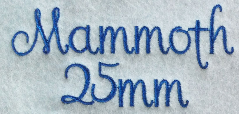 Mammoth 25mm Font 3 | Embroidery Legacy Mammoth 25mm Font 3