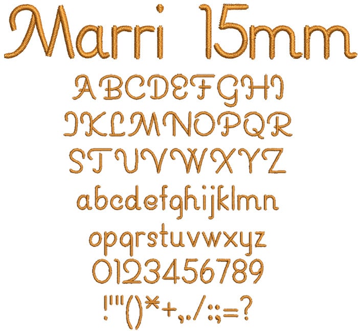 Marri 15mm Font 1 | Embroidery Legacy Marri 15mm Font 1