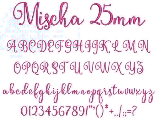 Mischa 25mm Font 1