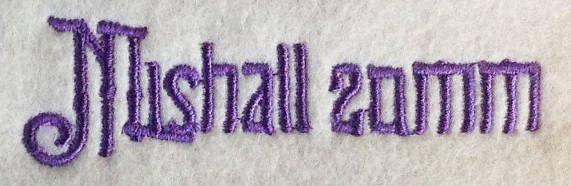 Mishall 20mm Font 3 | Embroidery Legacy Mishall 20mm Font 3