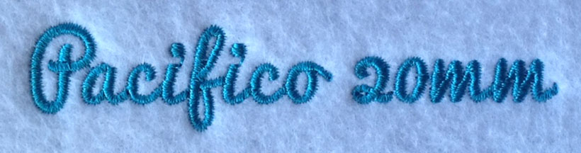 Pacifico 20mm Font 3 | Embroidery Legacy Pacifico 20mm Font 3