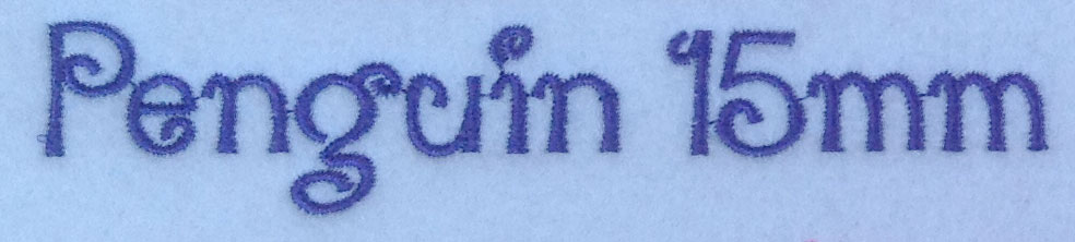 Penguin 15mm Font 3 | Embroidery Legacy Penguin 15mm Font 3