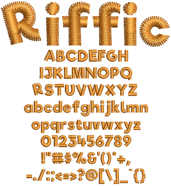 Riffic Font 1 | Embroidery Legacy Riffic Font 1