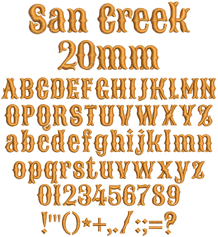San Creek 20mm Font 1